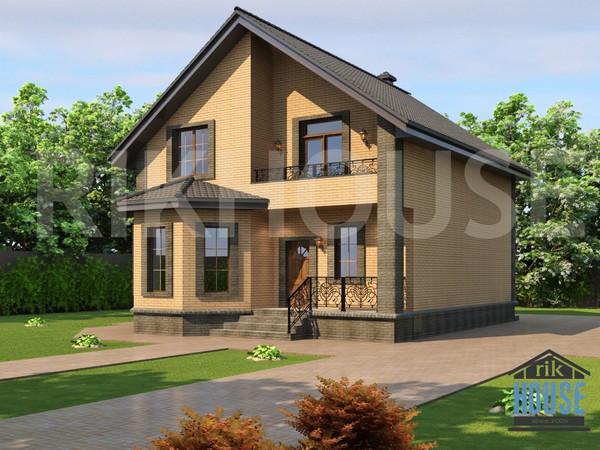 артикул КМ-901 Мансардный дом с балконом (площадь 147м²)